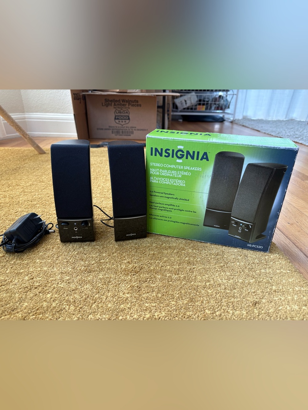 Insignia Stereo Computer Speakers Model NS-PCS20 In Box,Tested Working